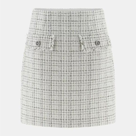 Guess white tweed/boucle mini skirt - Picture 2 of 13